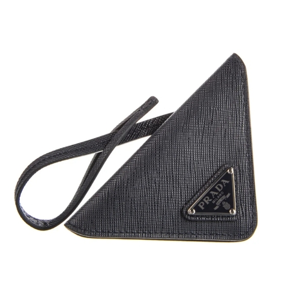 Prada | Saffiano Leather Travel Triangle Luggage Name Tag - Picture 1 of 2